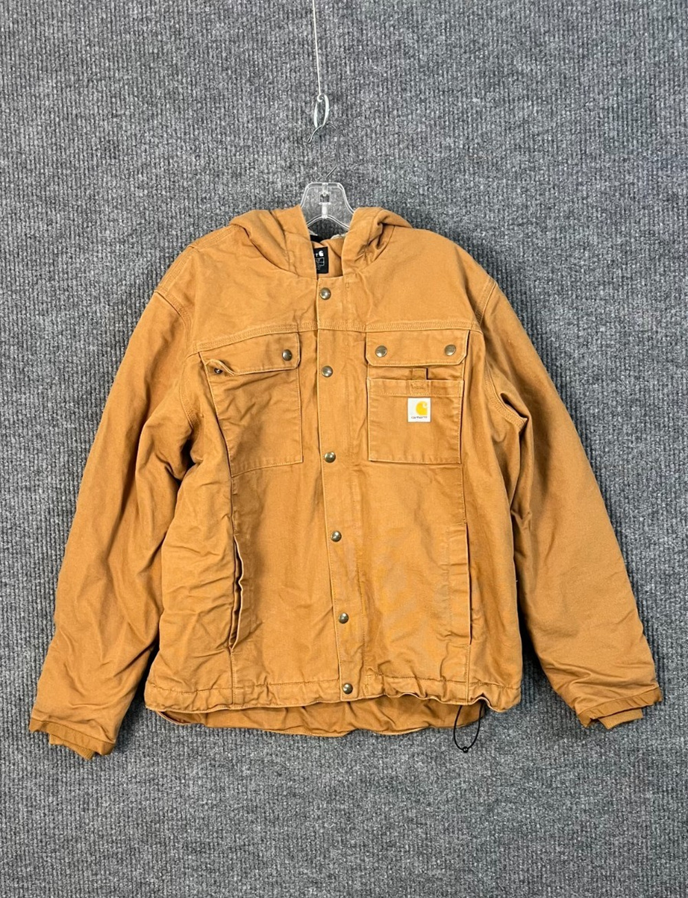 Carhartt Washed Duck Sherpa Lined Utility Jacket Mens Large Brown Work Wear